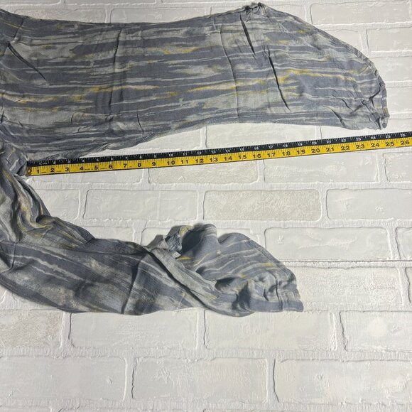 Free People Pants Womens Large Gray Blue Yellow Abstract Wide Leg Boho Lounge - Picture 4 of 15